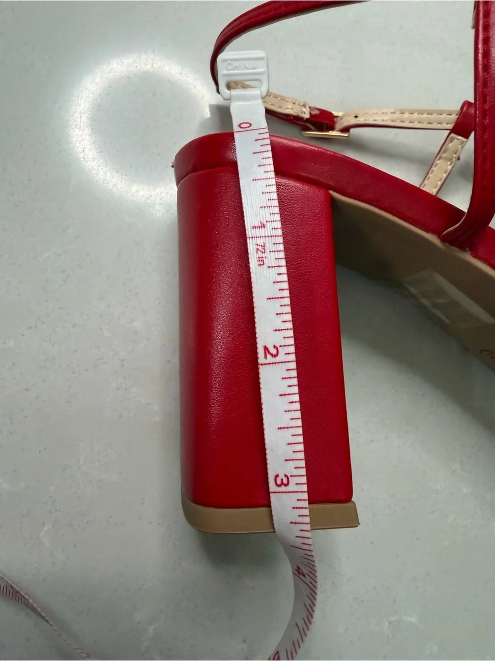 RACHEL Rachel Roy Cologne Bow Block Heel Sandals Red Defect on Heel, Size 9